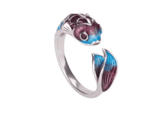 Bague Poisson bleu maman sans notice