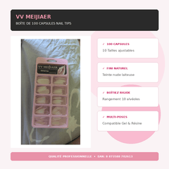 Boîte de 100 capsules faux ongles maman sans notice