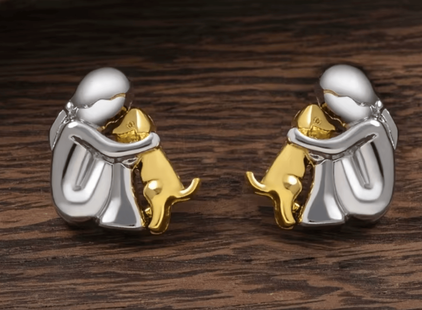 Boucles d'oreilles chiot et enfant maman sans notice