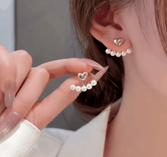 Boucles d'oreilles cœur et perles maman sans notice