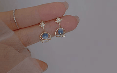 Boucles d'oreilles planète bleue maman sans notice