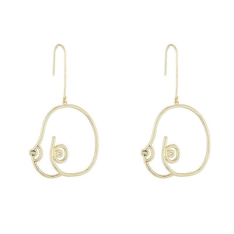 Boucles d'oreilles seins et buste de femme maman sans notice