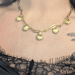 Collier à 5 Breloques "Coquillages " en acier Inoxydable mamansansnotice