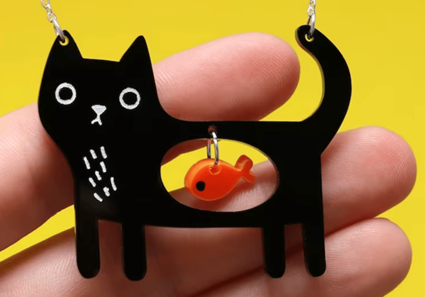 Collier chat gourmand mamansansnotice