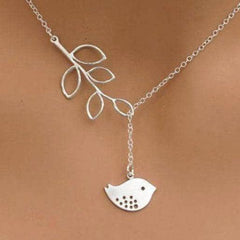 Collier pendentif Feuilles et Piou Piou mamansansnotice