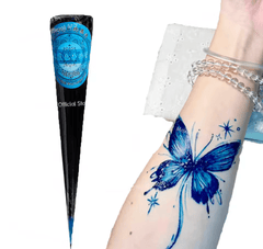 Henné bleu en cône pour tatouage maman sans notice