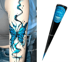 Henné bleu en cône pour tatouage maman sans notice