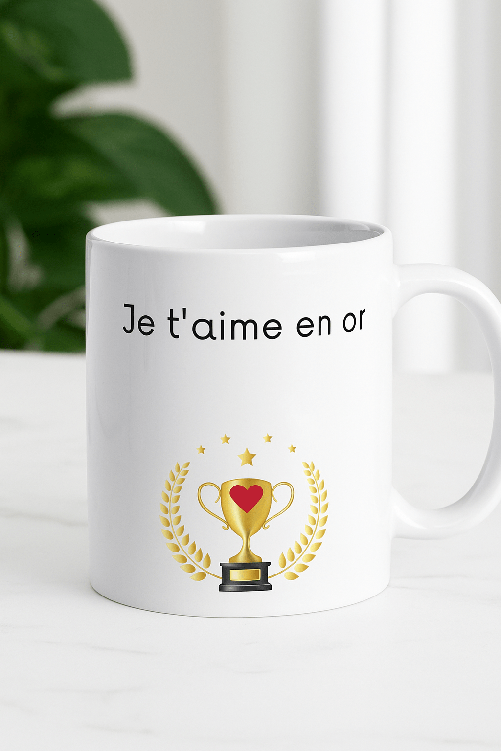 Mug Je t'aime en or maman sans notice