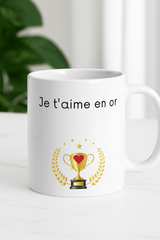 Mug Je t'aime en or maman sans notice