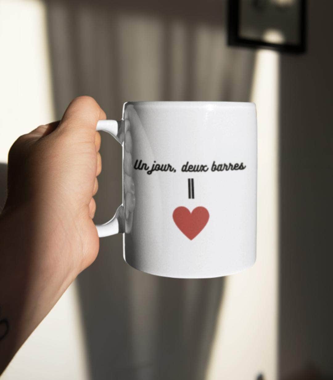 Mug pour maman en PMA deux barres et coeur maman sans notice