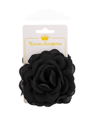 Pince barrette fleur noire en tissu maman sans notice