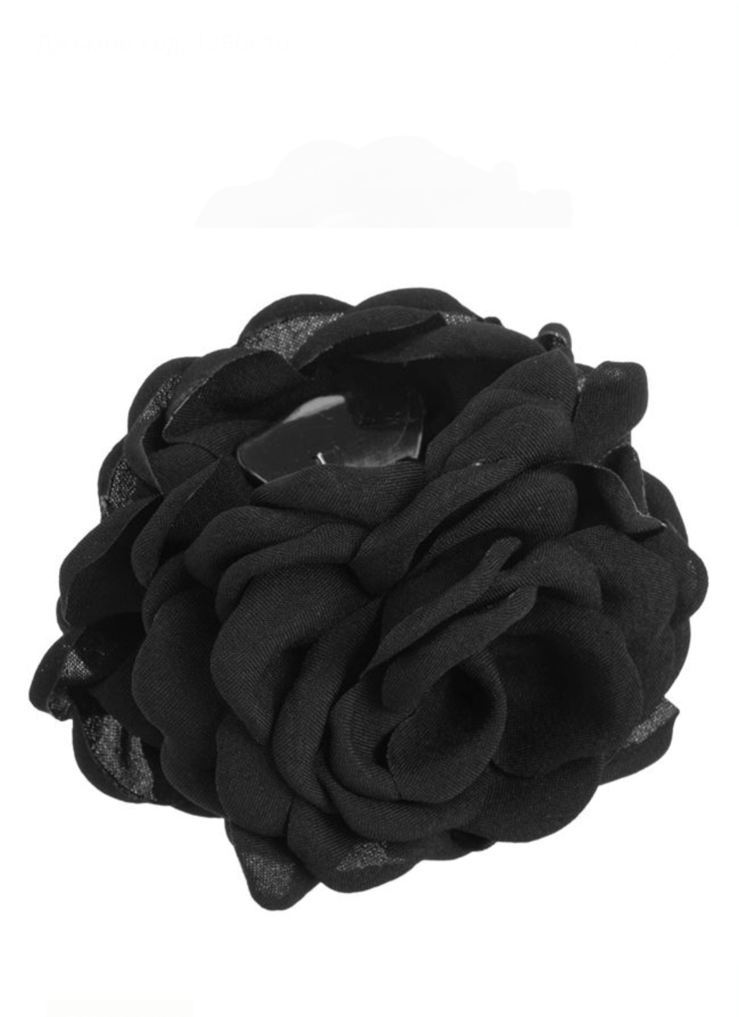Pince barrette fleur noire en tissu maman sans notice