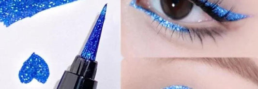 Obtenez un regard éblouissant avec notre nouveau Stylo Eye-liner Brillant Longue Durée, bleu pailleté