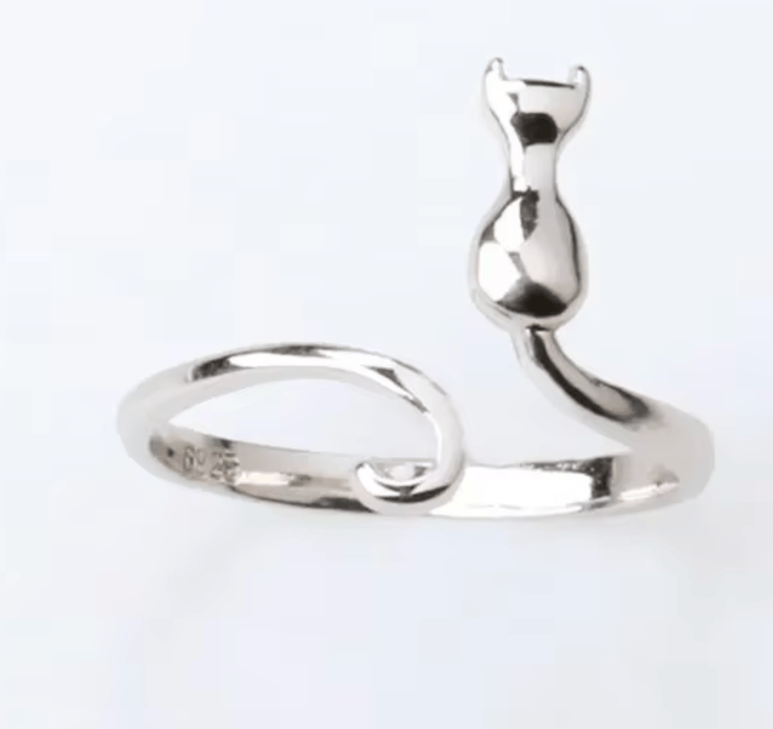 Bague Chat Edouard argent maman sans notice