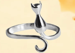 Bague Chat Edouard argent maman sans notice