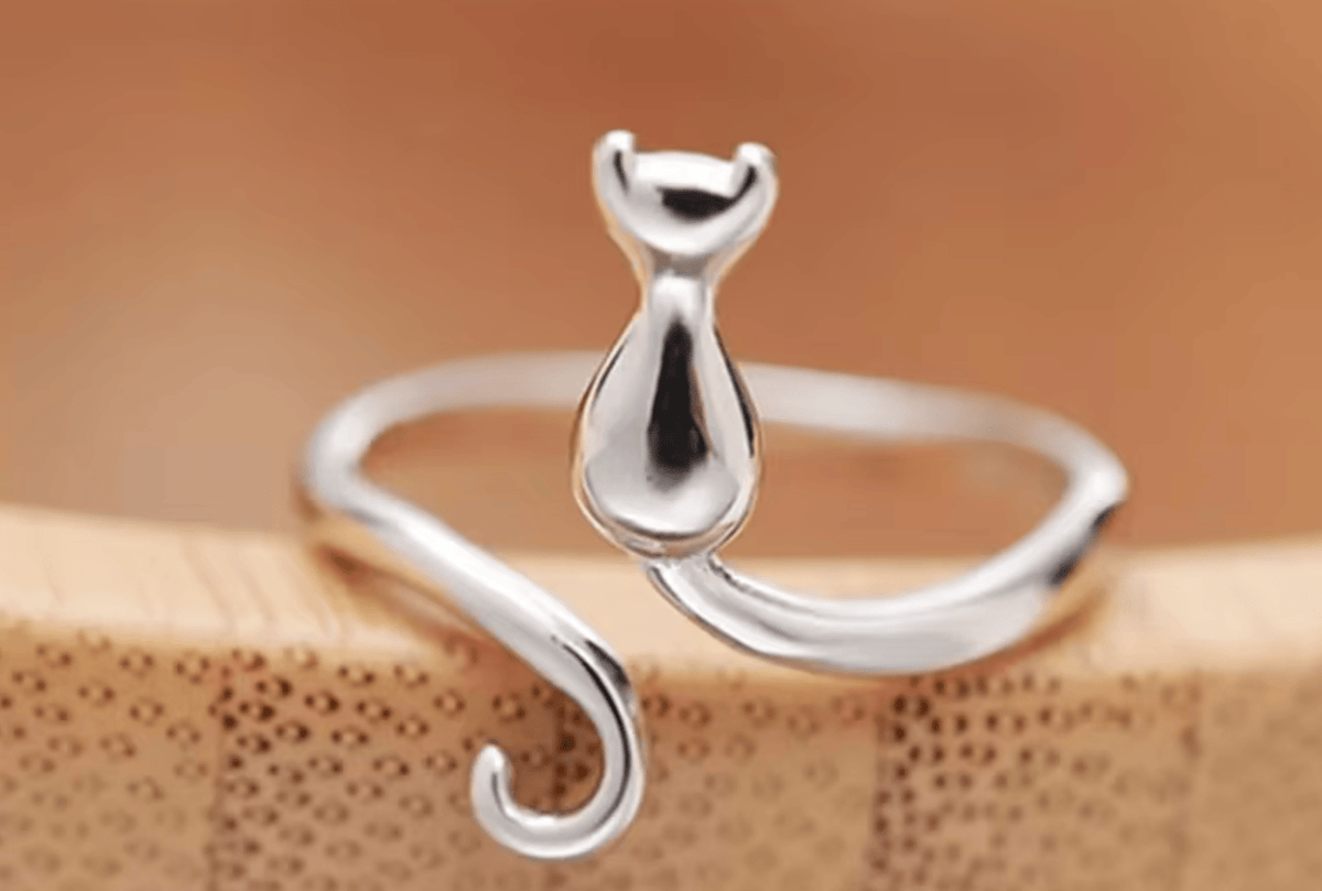 Bague Chat Edouard argent maman sans notice