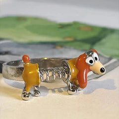 Bague chien teckel ajustable maman sans notice