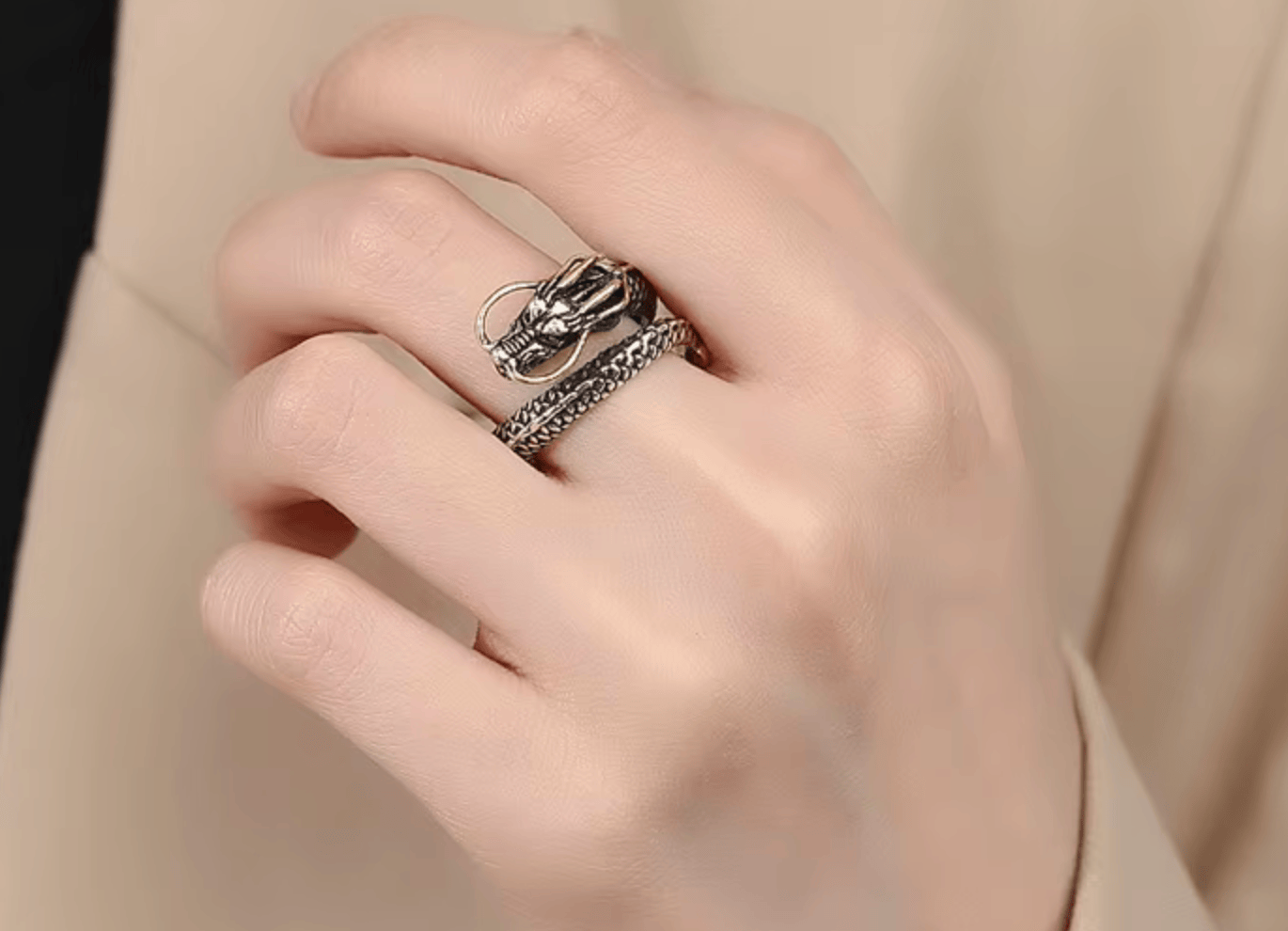 Bague dragon de feu ajustable maman sans notice