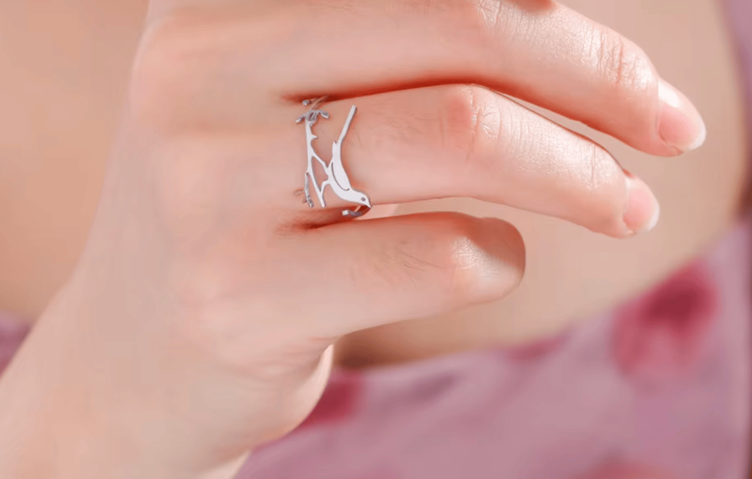 Bague Oiseau sur la branche maman sans notice