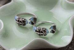 Bague Poisson bleu maman sans notice