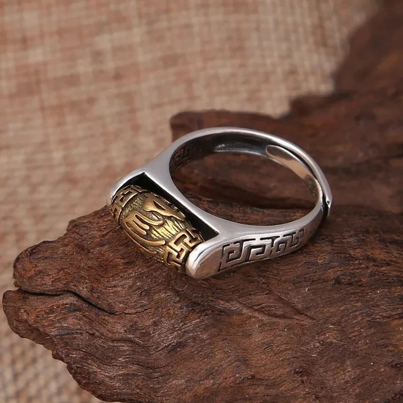 Bague Rotative Tibétaine – Anneau Mantra de Bénédiction Vintage maman sans notice
