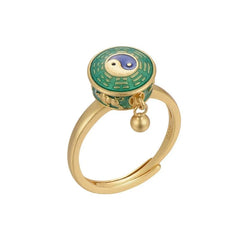 Bague roue de prière verte tibétaine bouddhiste maman sans notice