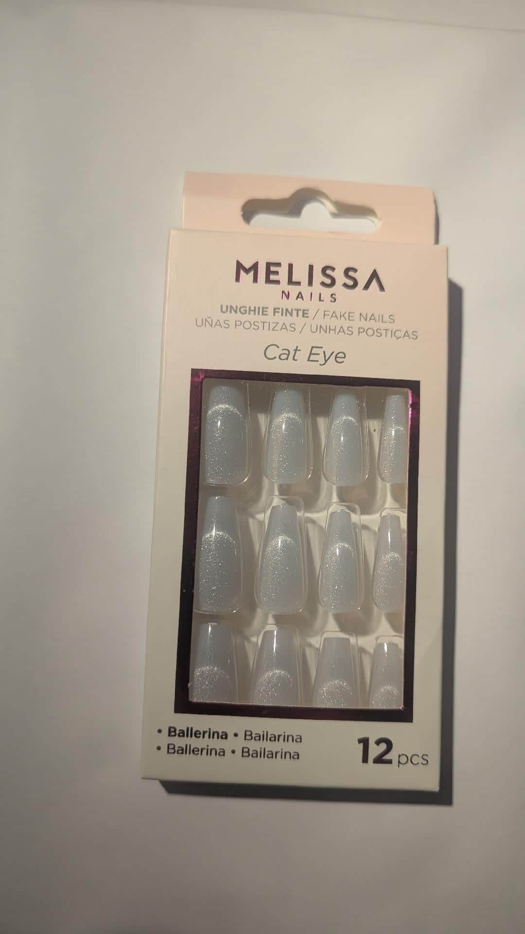 Boîte de faux ongles Blanc brillants pailletés maman sans notice