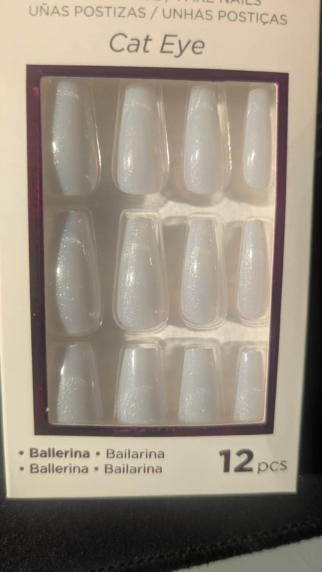 Boîte de faux ongles Blanc brillants pailletés maman sans notice