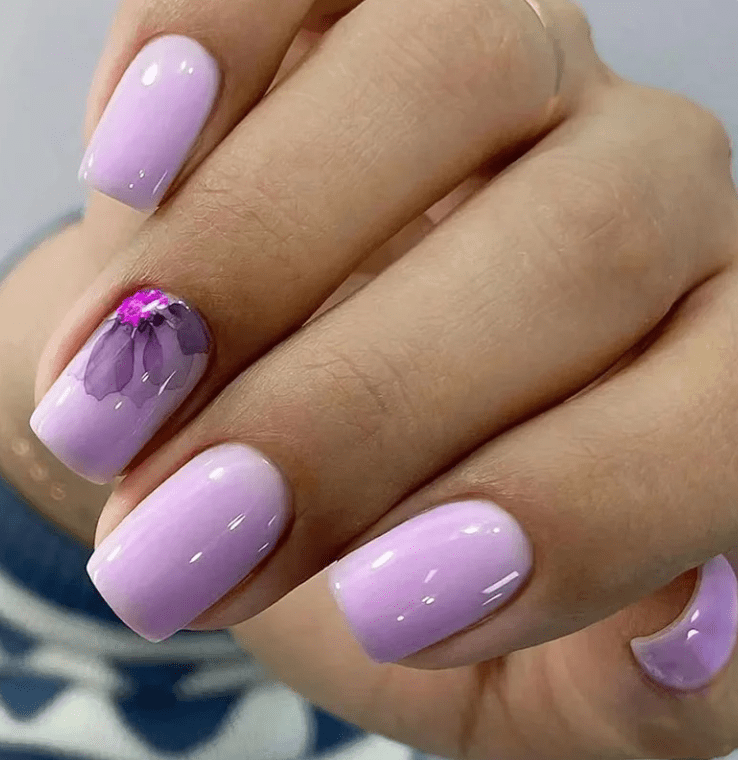 Boîte de faux ongles courts violets Hawaï maman sans notice