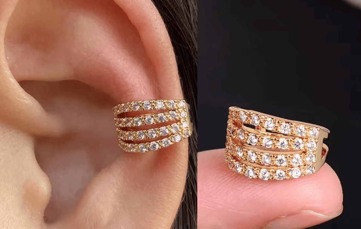 Boucle d'oreille ear cuff pour cartilage-Maria maman sans notice