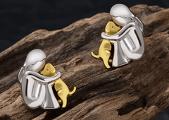 Boucles d'oreilles chiot et enfant maman sans notice