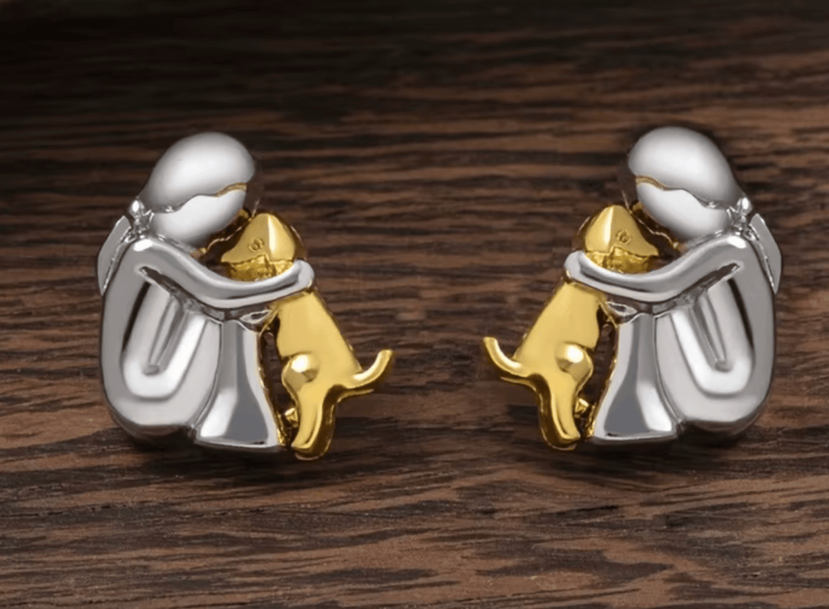 Boucles d'oreilles chiot et enfant maman sans notice