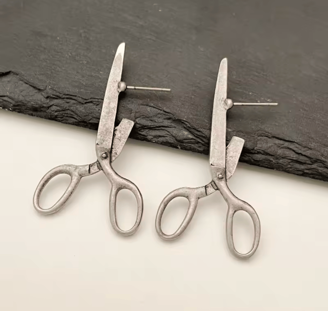 Boucles d'oreilles ciseaux vintage maman sans notice