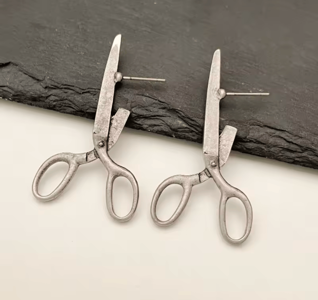 Boucles d'oreilles ciseaux vintage maman sans notice