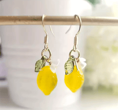 Boucles d'oreilles citron et fleur maman sans notice