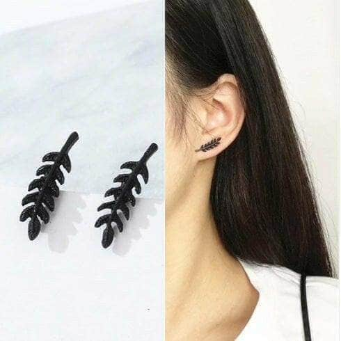 Boucles d'oreilles Feuilles noires maman sans notice