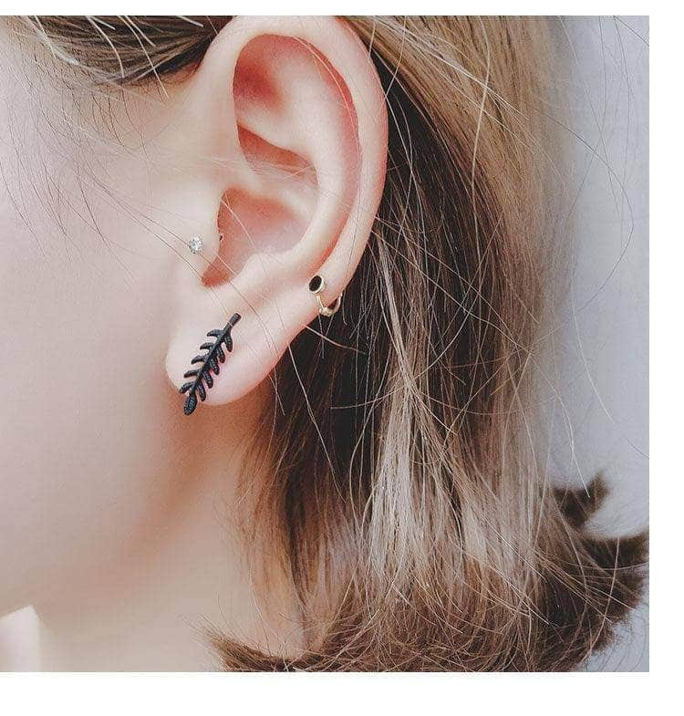 Boucles d'oreilles Feuilles noires maman sans notice