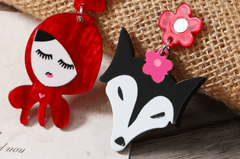Boucles d'oreilles Petit chaperon rouge maman sans notice