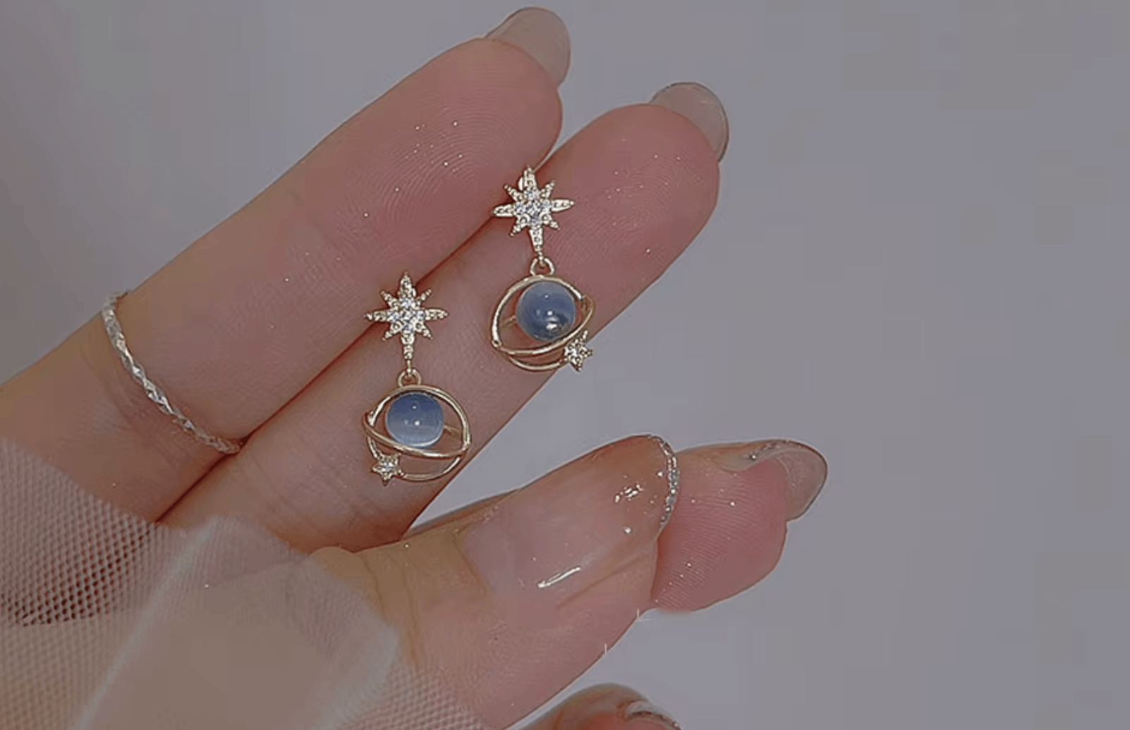 Boucles d'oreilles planète bleue maman sans notice