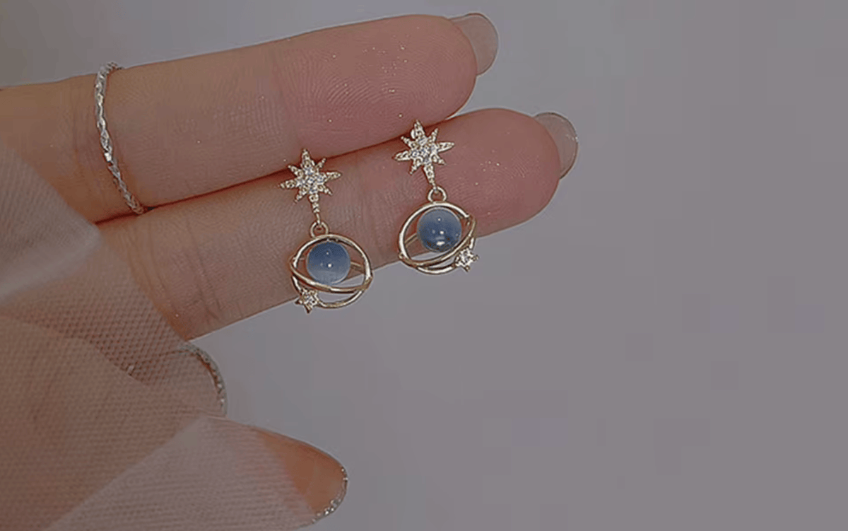 Boucles d'oreilles planète bleue maman sans notice