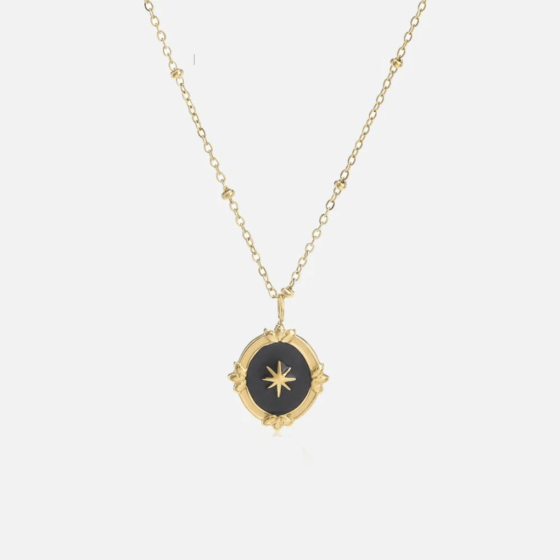 Collier Black star mamansansnotice