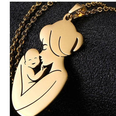 Collier mère et enfant acier inoxydable mamansansnotice