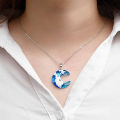 Collier pendentif croissant Lune mamansansnotice