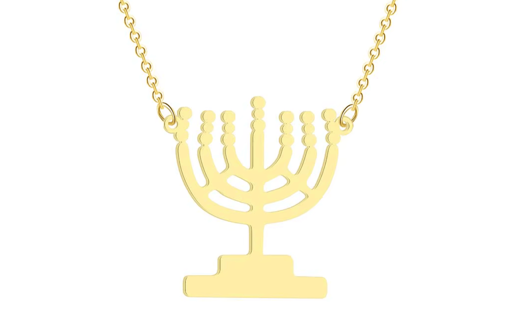 Collier pendentif Ménorah doré – Symbole de lumière et d’espoir mamansansnotice