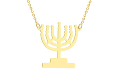 Collier pendentif Ménorah doré – Symbole de lumière et d’espoir mamansansnotice