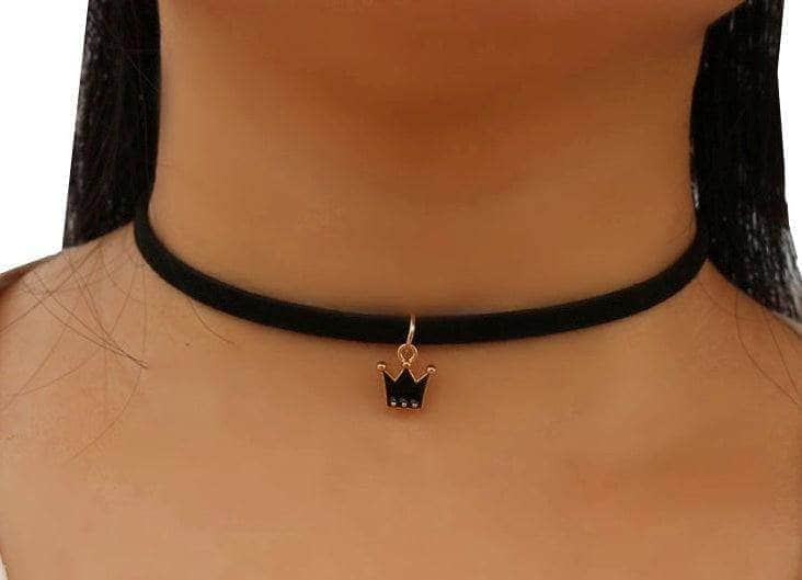 Collier velours noir et couronne mamansansnotice