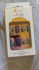 Faux ongles Fleurs violettes maman sans notice