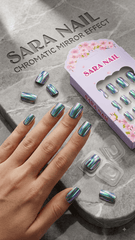 Faux ongles Gris chromés maman sans notice
