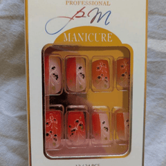 Faux ongles Papillons oranges maman sans notice