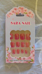 Faux ongles rose fluo chromés maman sans notice